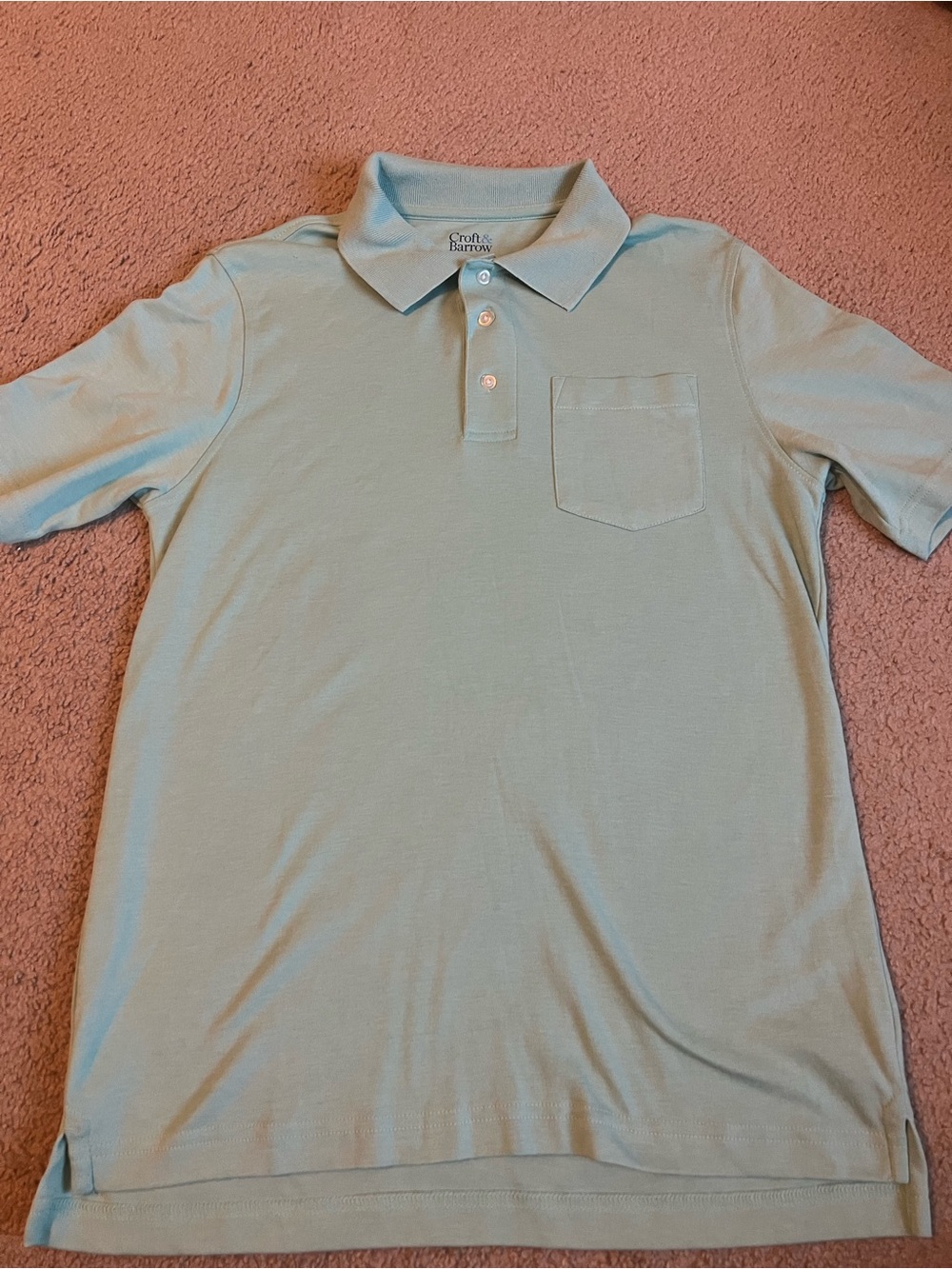 Crew & Barrow Men's Light Mint/teal Polo Shirt with Chest Pocket